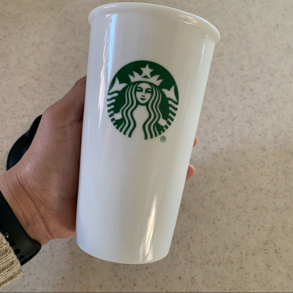 Starbucks coffee mug with top